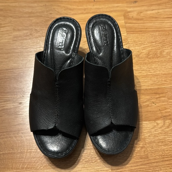 Born leather slide sandals black - Picture 4 of 5